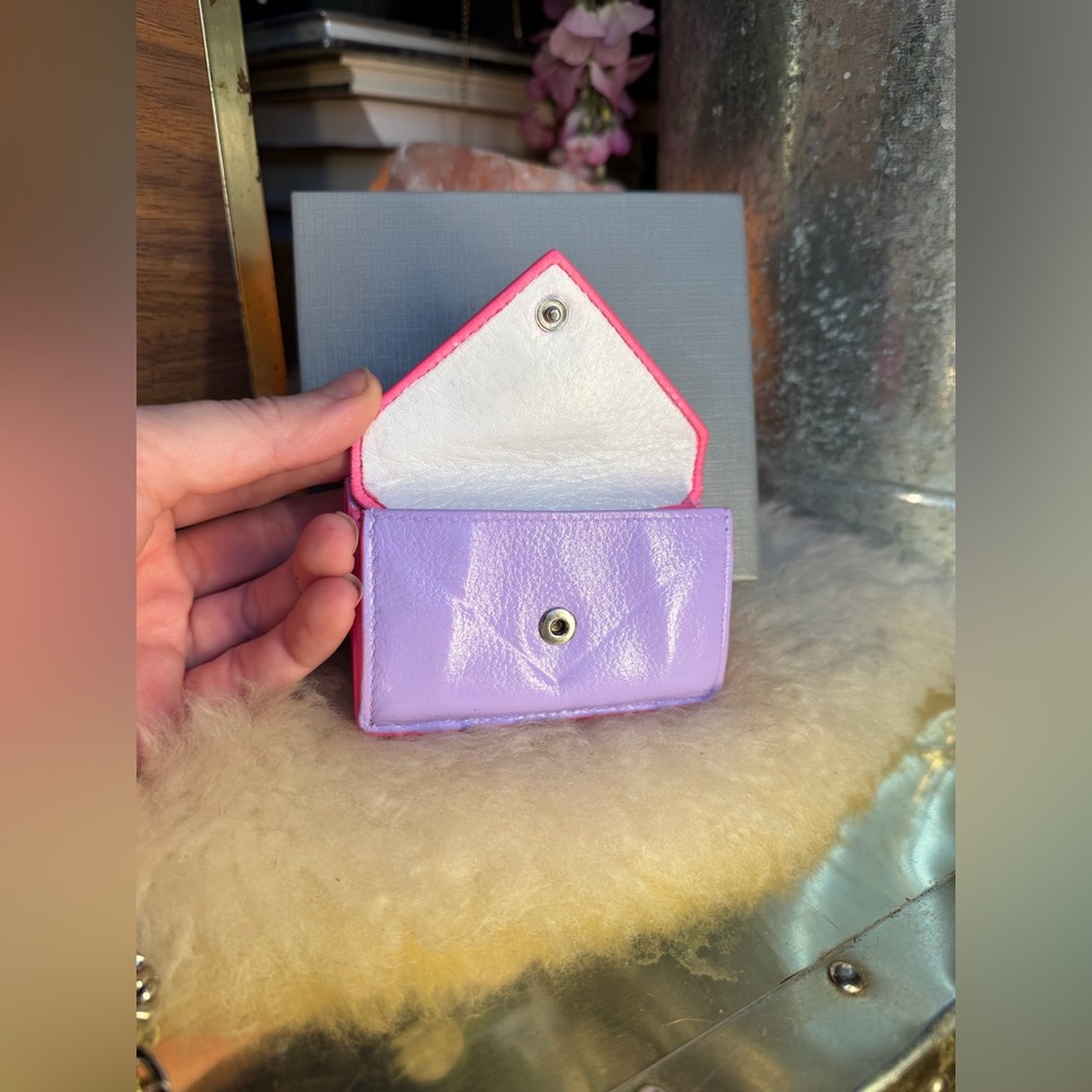 Balenciaga Lilac Calfskin Envelope Mini Wallet on Chain with Pink Interior - Picture 12 of 14